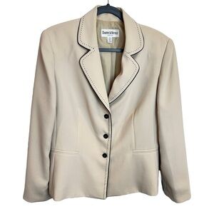 Danny & Nicole Women's Cream with Black Trim Blazer 14